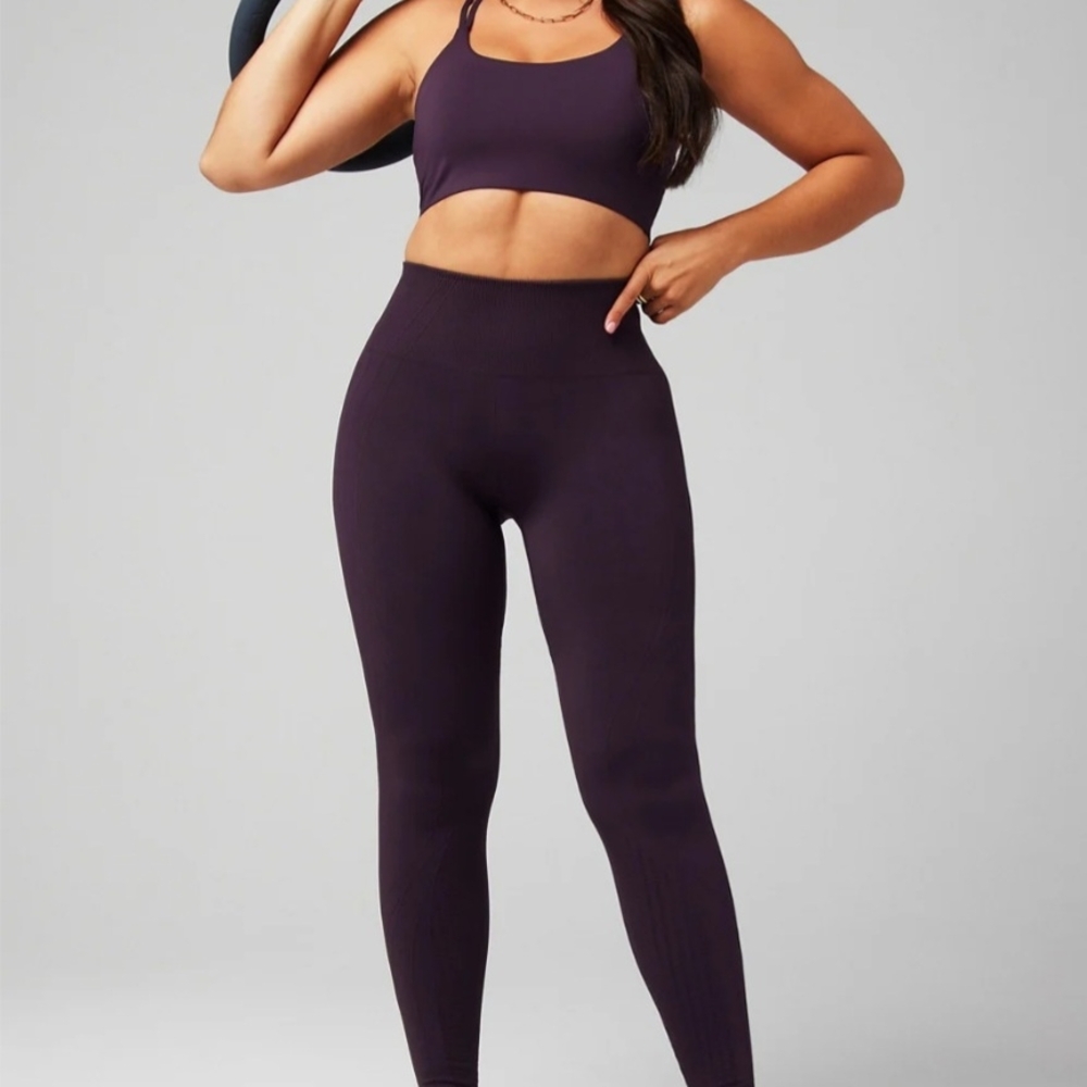 Fabletics Seamless High-Waisted Legging - Deep Plum